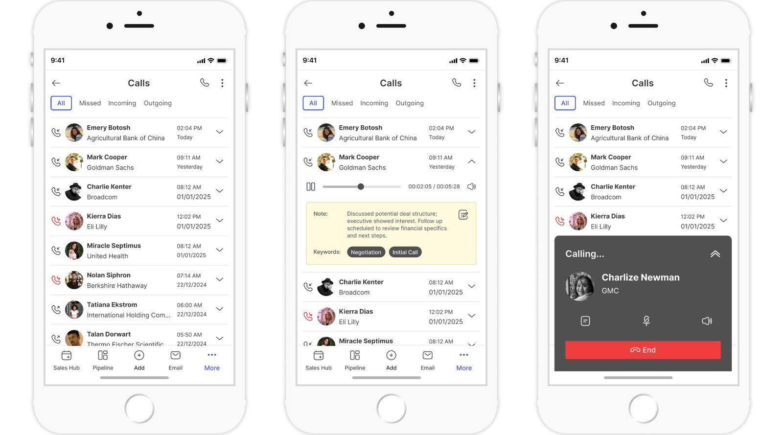 SalesX high-fidelity iOS design
